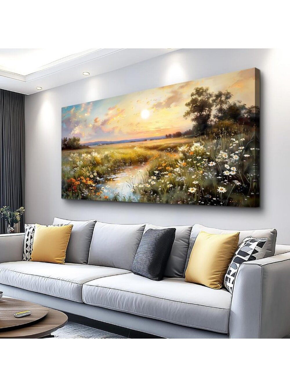 Vintage Farmhouse Wildflower Canvas Wall Art - Aesthetic Nature Decor for Home